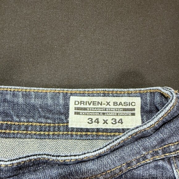 Buffalo David Bitton Driven X Jeans 34/34 Blue Perfectly Faded Stretch Straight - Picture 8 of 9